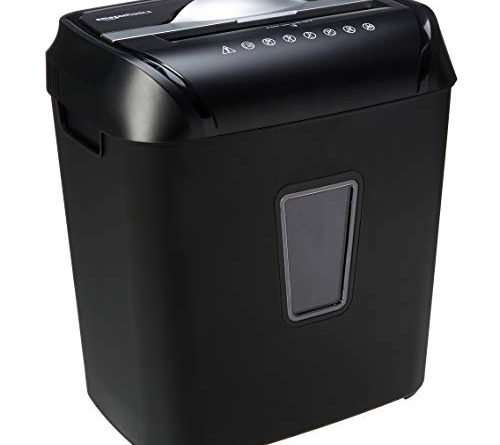 Amazon Basics 12 Sheet Cross Cut Paper and Credit Card Home Office Shredder with 4.8 Gallon Bin, Black