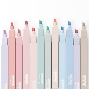 GOTIDEAL Aesthetic Cute Pastel Highlighters set, 12 Pack No Bleed Bible Highlighters pen With Soft Chisel Tip for office journal, School study accessory supplies