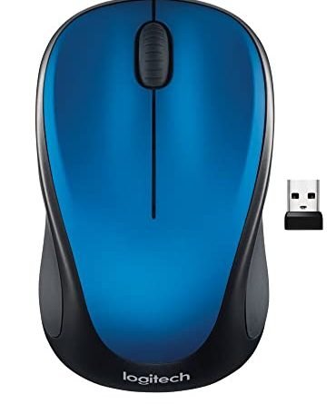 Logitech M317 Wireless Mouse, 2.4 GHz with USB Receiver, 1000 DPI Optical Tracking, 12 Month Battery, Compatible with PC, Mac, Laptop, Chromebook - Blue