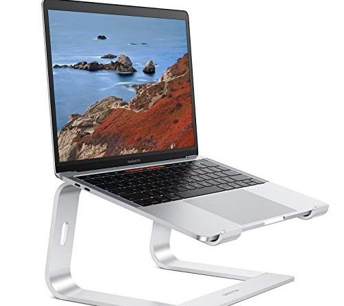 OMOTON Laptop Stand, Detachable Laptop Mount, Aluminum Laptop Holder Stand for Desk, Compatible with MacBook Air/Pro, Dell, HP, Lenovo and All Laptops (11-16 inch), Silver